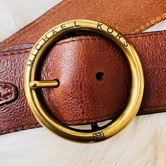 Michael Kors Dark Brown Belt with Brass Buckle - Picture 2 of 4